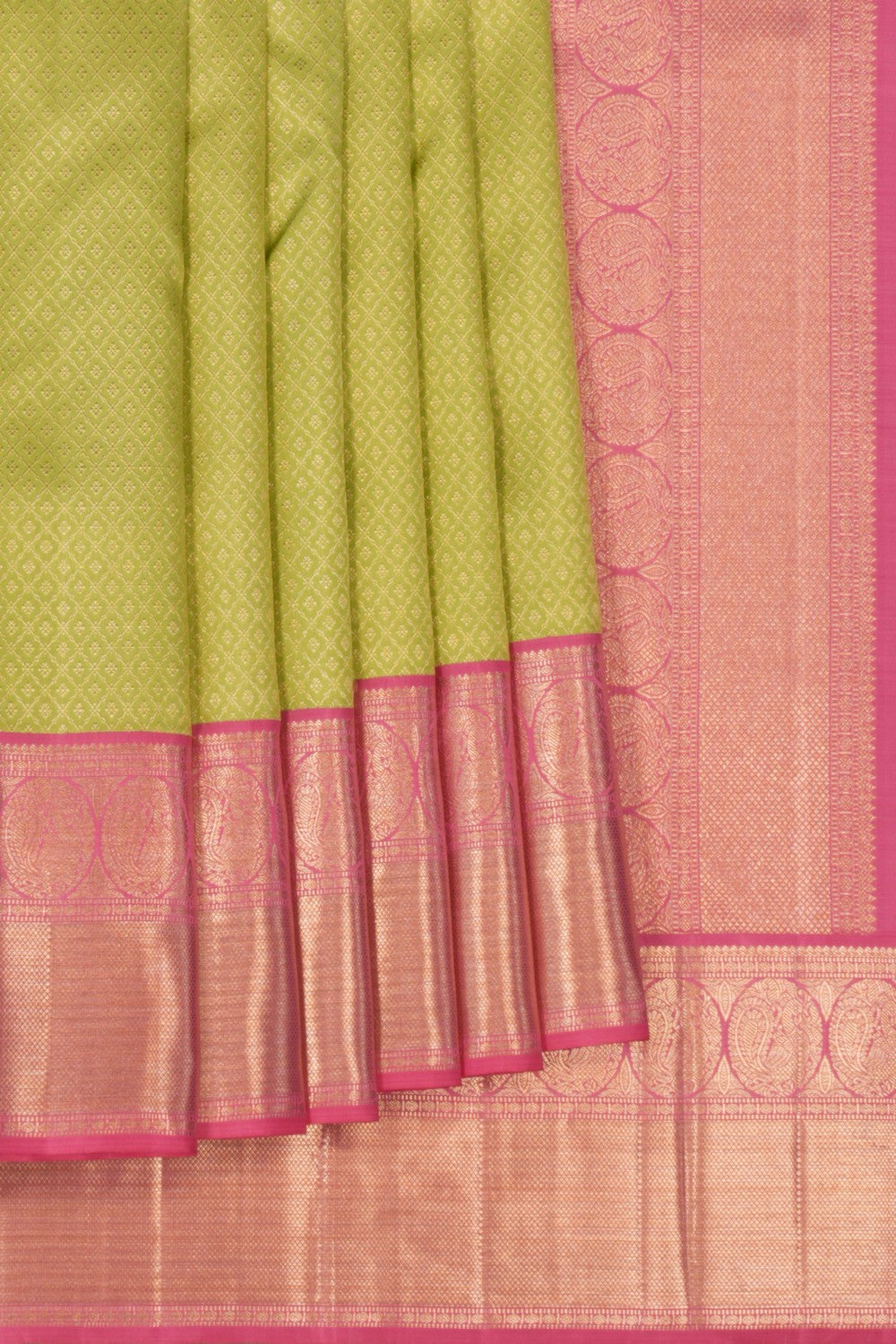 Image of Arani Silk Brocade Green Saree